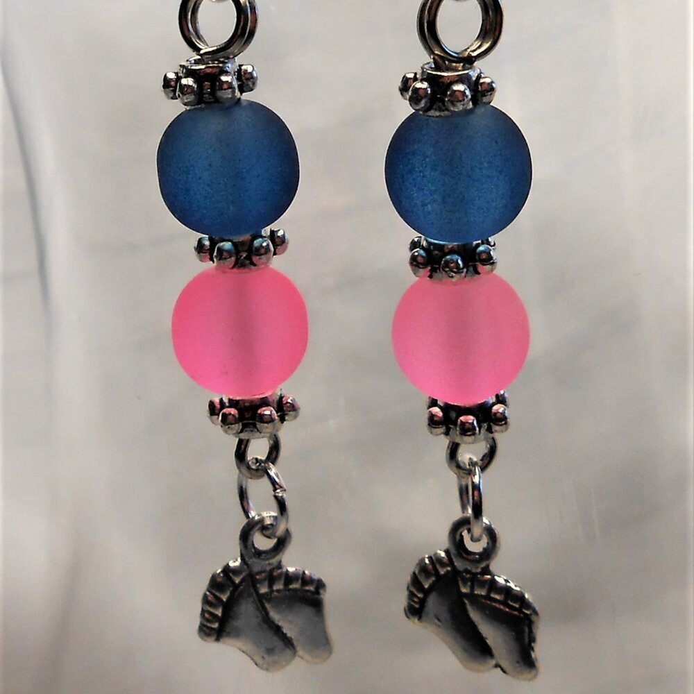 No 468 Handmade earrings with Tibetan silver charms